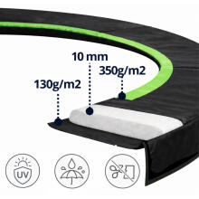 Lēna atsperu spilventiņš trampolīnam melns 305-312 cm 10 ft