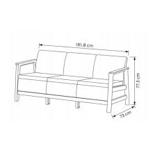 Dārza dīvāns trīsvietīgs Scandi Linea 3 Seater Sofa oļu pelēks/gaiši bēšs