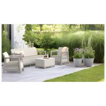 Dārza mēbeļu komplekts Scandi Linea 3 Seater Set oļu pelēks/gaiši bēšs