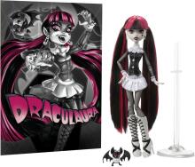Monster High Reel Drama – Draculaura Black & White Collectible Doll with Life-Size Poster