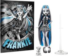 Monster High Reel Drama – Frankie Stein Black & White Collectible Doll with Life-Size Poster