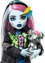 Monster High Frankie Stein lelle – džinsu stila tērps ar Watzie un aksesuāriem
