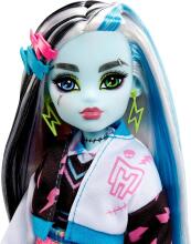 Monster High Frankie Stein Art.HXH73 Doll – Electrifying College Style with Watzie & Accessories (Articulated Figure)