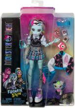 Monster High Frankie Stein Art.HXH73 Doll – Electrifying College Style with Watzie & Accessories (Articulated Figure)