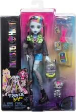 Monster High Frankie Stein Art.HXH73 Doll – Electrifying College Style with Watzie & Accessories (Articulated Figure)