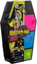 Monster High Skulltimate Secrets – Neon Frights Frankie Stein Doll with Glow-in-the-Dark Surprises (19+ Accessories)