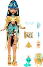 Monster High Cleo De Nile Doll – Royal Gold Outfit with Pet Hissette & Storytelling Accessories
