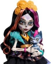 Monster High Skelita Calaveras lelle – krāsains papel picado stils ar Candelita