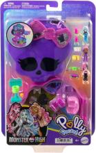 Polly Pocket x Monster High Portable Playset – School World with 3 Mini Dolls & 10 Accessories