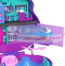 Polly Pocket x Monster High Portable Playset – School World with 3 Mini Dolls & 10 Accessories