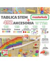 MASTERKIDZ Свободностоящая STEM Стена 166 x 125 см + Аксессуары: Шпильки, Шестеренки, Блоки, Инструменты, Мраморный Путь