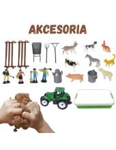 WOOPIE Kinetiskā smilšu komplekts Ferma čemodānā Traktors Dzīvnieki 1500g