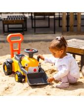 FALK Ride-On Traktors Ekskavators Komatsu ar Ķīli un Signālu Bērniem no 1 līdz 3 Gadiem