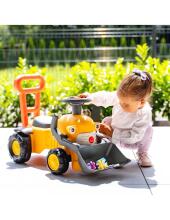 FALK Ride-On Traktors Ekskavators Komatsu ar Ķīli un Signālu Bērniem no 1 līdz 3 Gadiem
