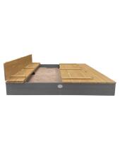 Песочница AXI XXL Ella 150x150 с лавочками серого цвета