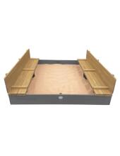 Песочница AXI XXL Ella 150x150 с лавочками серого цвета