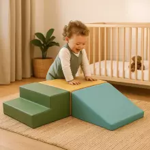 Mini Climbie – mīksts rotaļu kāpšanas un rāpošanas komplekts mazuļiem (vecumā no 6 mēnešiem līdz 3 gadiem)
