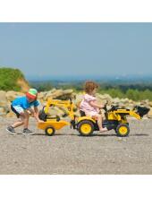 FALK Педальный трактор Komatsu с экскаваторным ковшом и прицепом 2-5 лет