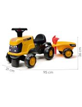 FALK Ride-On Traktors JCB Fastrac ar Piekabi, Špakteļlāpstu un Grābekli 1-3 Gadiem