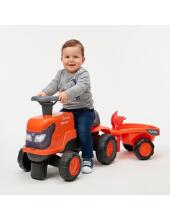 Трактор-каталка FALK Kubota оранжевый с прицепом тихие колеса + возраст 1-3 года