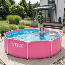 Garden frame pool round for kids 244x76 cm, pink, INTEX 28290ND