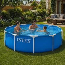 Каркасный садовый бассейн круглый 366x76 см с насосом, INTEX 28212ND