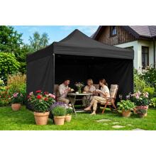 Dārza paviljons 3 sienas 3 x 3m melns plāns