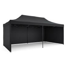 Dārza paviljons 3 sienas 3 x 6m melns plāns
