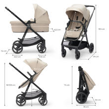 KinderKraft Newly 3 in1 Art.222812 Beige Универсальная коляска 3 в 1 +автокресло