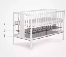 La Bebe™ Kids Wood Cot  Art.290263 Natural Комплект:Детская деревянная кроватка с ящиком+ постельное бельё+подковка Moon+масло для малыша 120x60см