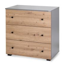 Klups Pauline Art.290267 Graphite/Oak Комплект:Детская кроватка с защитным бортиком 120x60cм+комод
