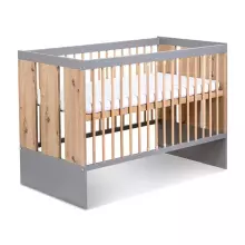 Klups Pauline Art.290267 Graphite/Oak Комплект:Детская кроватка с защитным бортиком 120x60cм+комод