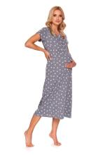 Doctornap  Cotton Night Dress Art.TM.4119.DARK_GREY.S.01   Хлопковая ночная рубашка для беременных/кормления
