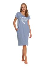 Doctornap  Cotton Night Dress Art.TCB.7459.SKY_BLUE.S.01  Kokvilnas naktskrekliņš grūtniecēm/barošanai