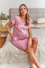 Doctornap  Cotton Night Dress Art.TCB.7459.BLUSH_ROSE.S.01  Kokvilnas naktskrekliņš grūtniecēm/barošanai