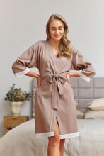 Dobranocka Art.SWW.7461.BEIGE Cotton robe for pregnant women