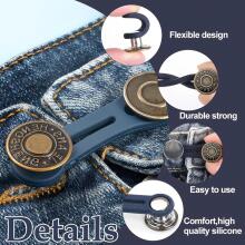Kidsworld Waist Extender Button Art.290386 10 vidukļa pagarinātāja pogu iepakojums, regulējams bikšu pogu pagarinājums vīriešiem un sievietēm 2 izmēri komplektā