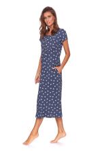 Doctornap  Cotton Night Dress Art.TM.4119.DEEP_BLUE Kokvilnas naktskrekliņš grūtniecēm/barošanai