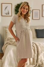 Doctornap  Cotton Night Dress Art.TCB.9928.STRIPES  Kokvilnas naktskrekliņš grūtniecēm/barošanai