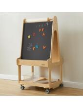 MASTERKIDZ divpusējais tāfeles easels 3-in-1 uz riteņiem