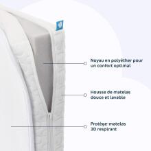 La Bebe™ Aerosleep Kind Pack 2-in-1 Art.290487 White   матраc на кроватку +защитный наматрасник с 3D-сеточкой 120x60 см