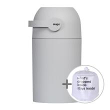 MARKO MA-C110LG Diaper Disposal Bin Magic Majestic Light Gray for 25 Diapers + Bags