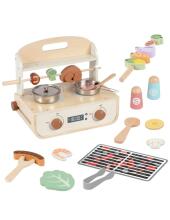 TOOKY TOY Koka virtuve ar grilu un piederumiem