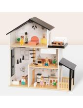 TOOKY TOY Wooden Dollhouse 25 Pieces