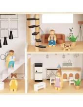 TOOKY TOY Wooden Dollhouse 25 Pieces
