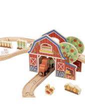 TOOKY TOY Koka Lauku Vilciena Komplekts 48 gab.
