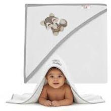 Bocialand Bath Towel  Art.BL218 Grey Wolf Bērnu frotē dvielis ar kapuci 80x80cm