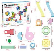 PICASSO TILES Magnētiskais konstruktors Marble Run 60 detaļas, PTG60