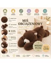WOOPIE Утяжелённая Плюшевая Игрушка Медведь Бруно Стресс-Релиз Сенсорная Тяжёлая Игрушка Объятия 65см 1500г