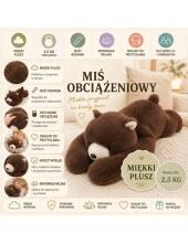 WOOPIE Weighted Plush Toy Balboa Bear Stress Relief Sensory Heavy Bear Cuddly Toy 65cm 2500g